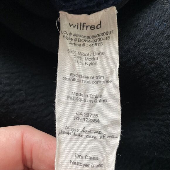 Wilfred Sweater Womens Medium Blue Italian Yarn 3/4 Length Sleeve Chunky Knit - Picture 7 of 8